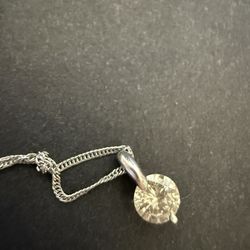 Solid Gold 18K Genuine Diamond Necklace Beautiful 