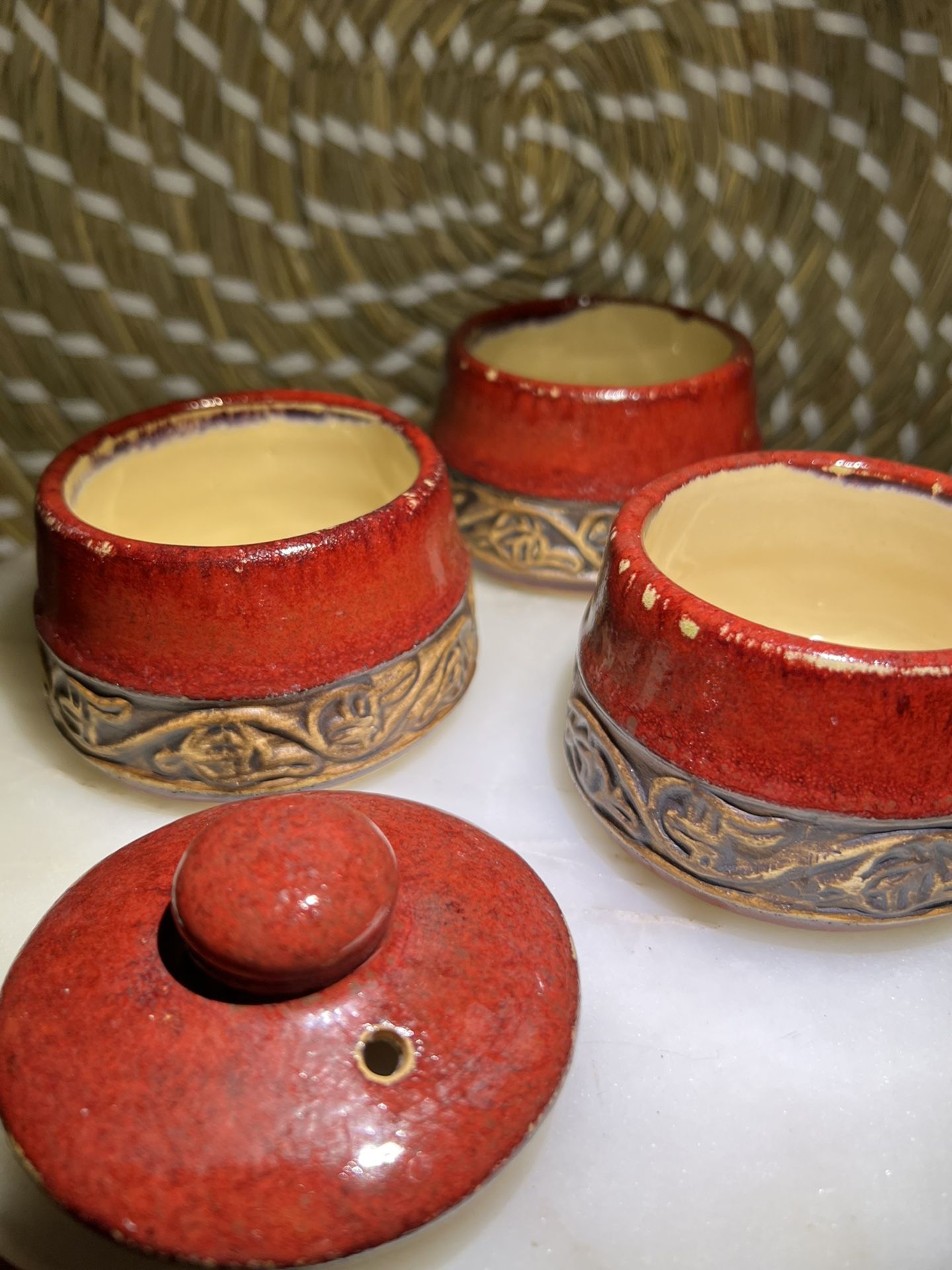 3 tea cups, Traditional oriental cups