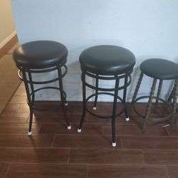 Brown And Black High Stool