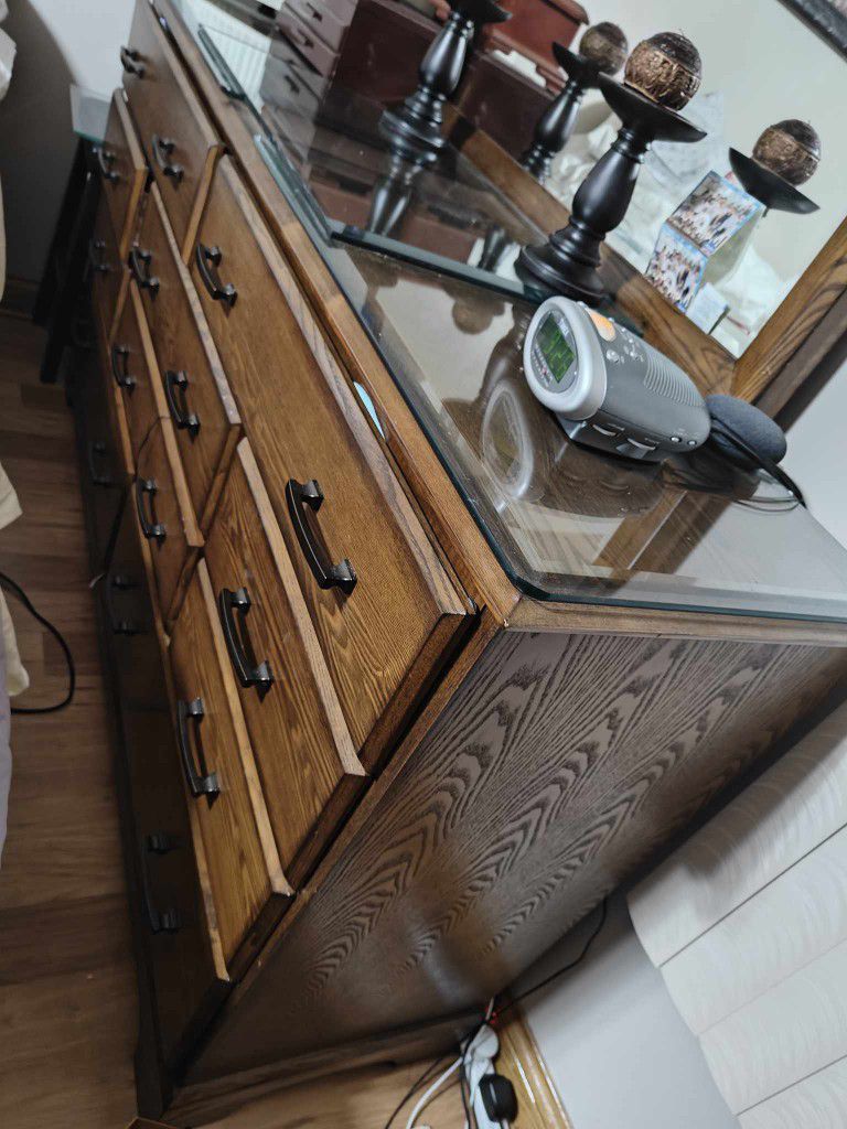 Wood Dresser with mirror