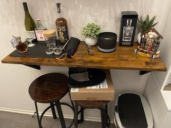 Wood And Metal Bar/ Desk