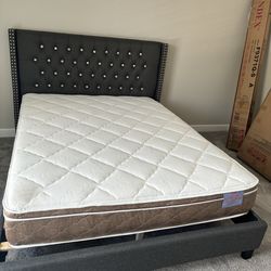 Queen size bed frame with mattress