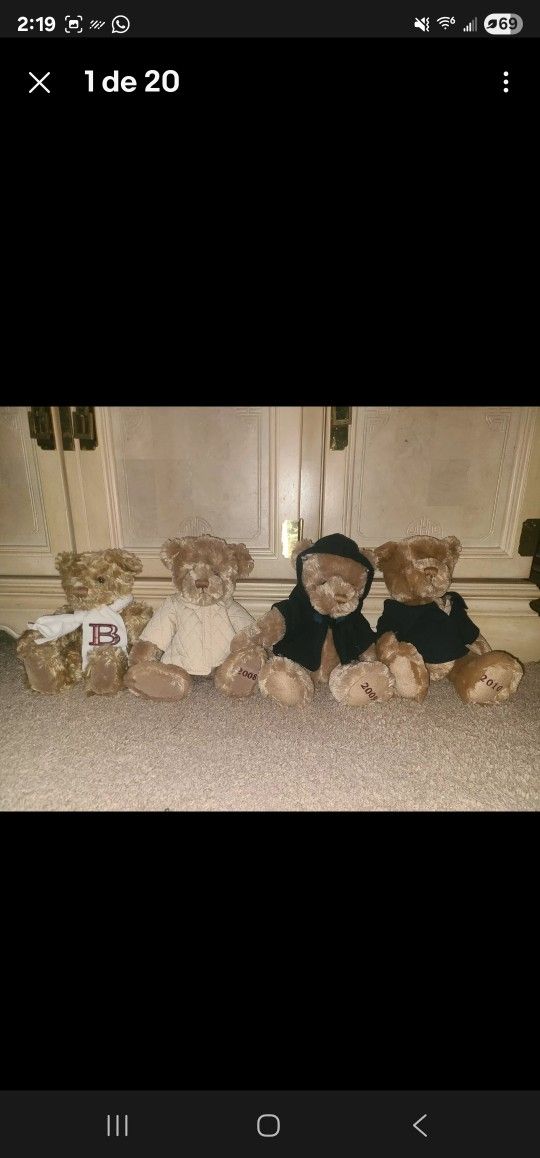 Vintage BURBERRY FRAGANCES TEDDY BEAR COLLECTION 2008, 2009, 2010 Collectible  