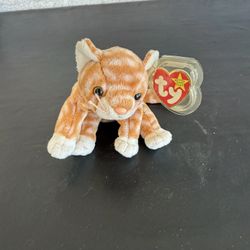 TY Beanie Baby Orange Cat Named Amber 