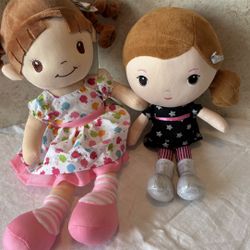 Two Lindy Soft Cuddly plush Dolls