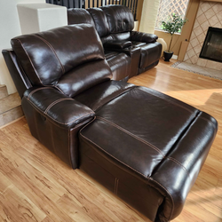 Beautiful elegant upscale luxury Brown All Electric Powered Sectional Sofa