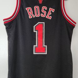 Derrick Rose #1 Adidas Basketball Jersey, Black, Embroidery SMALL  +2 Length  
