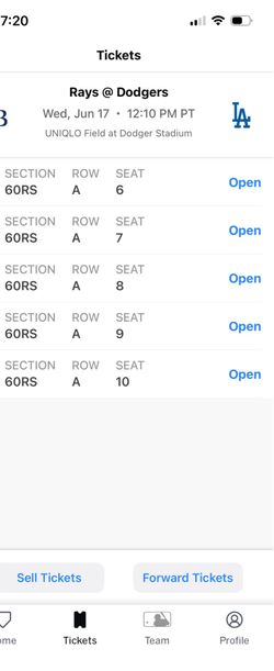 Boletos para los Dodgers