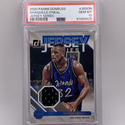 Shaquille O’Neal 2020 Panini Donruss Jersey Series Game-Worn Material PSA 10 GEM MINT