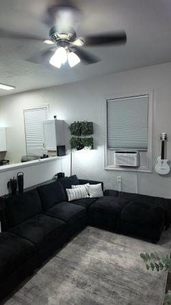 Black Velvet Modular Sectional w/ Storage (Turns into a bed!)
