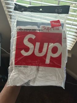 White supreme socks