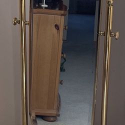 Antique Solid Brass Mirror With Stand  Please check my other listings thank you