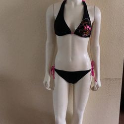 Black/Pink 2 pc Bikini Size Medium 