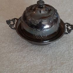 Vintage Poole Silver Co. Butter Dish #447