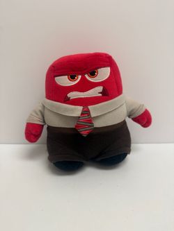 Disney Pixar Inside Out Anger Plush Stuffed Toy 6” Red Emotion Character