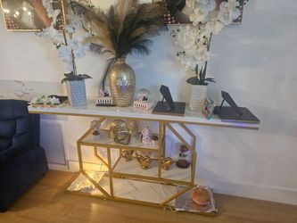 Modern Golden entrance table with 2 night stand table for living room