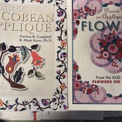 The Best of Jacobean Applique And Pieced or Appliqued Flowers both are in excellent condition