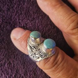 Vintage Silver 925 Boho Filigree Bezal Adjustable Ring 