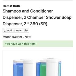 Shampoo And Conditioner Dispenser