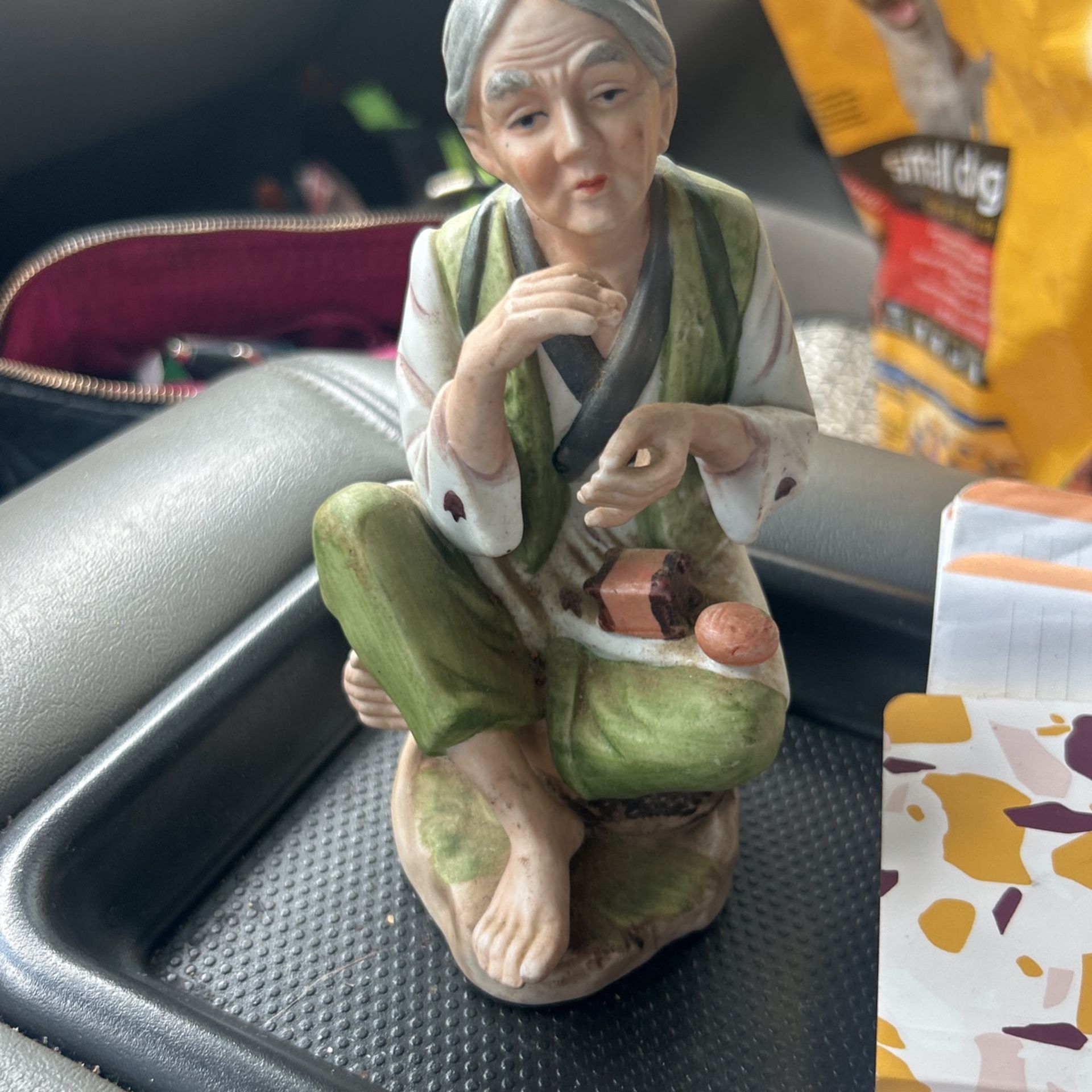 Him I Old Asian Woman Figurine
