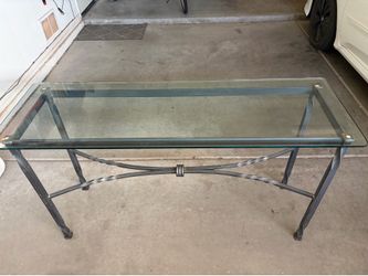 Heavy Glass Top Console/Sofa/Hallway Table