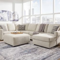 Edenfield Linen 3-Piece RAF Chaise Sectional ( sectional couch sofa loveseat optionsg