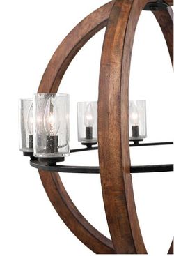 🔥 BRAND NEW Kichler Grand Bank 8-Light Globe Chandelier – Auburn Stained