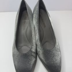 Naturalizer Silver Kitten Heels Size 7.5W 