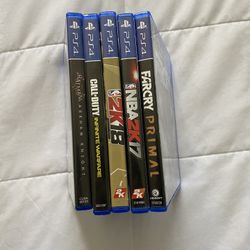 Farcry Primal, NBA 2k17, NBA 2k18, Call Of Duty Infinite Warfare, Batman Arkham Knight Ps4