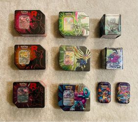 10x Pokemon Cards Tins Lot - Brand New