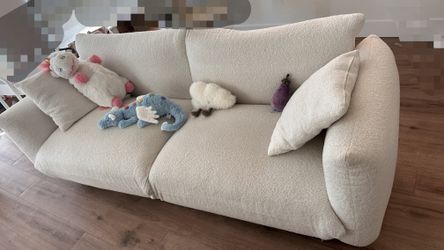 80” Cream Bouclé Cloud Couch / Sofa