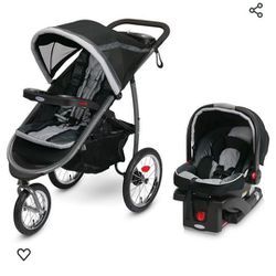 Jogging Stroller and Infant Car Seat