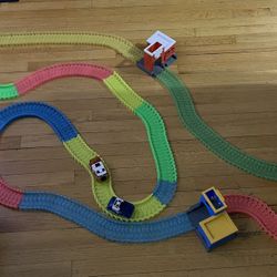 Magic Tracks with Police & Firetruck with a Police & Fire Building