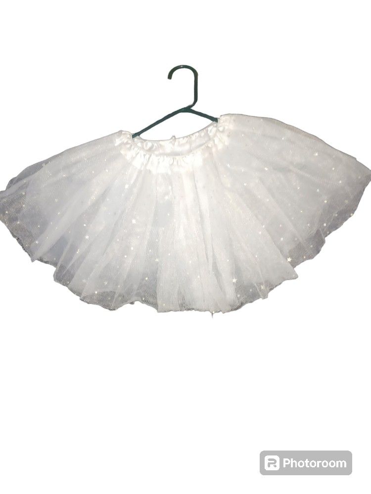 Sparkling Glittery Tutu Skirt Angel Skirt White Tutu Skirt