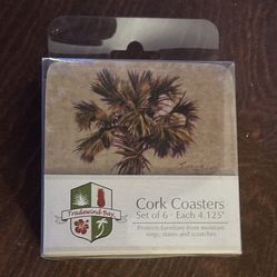 Tradewind Bay Cork Coasters Set Of 6