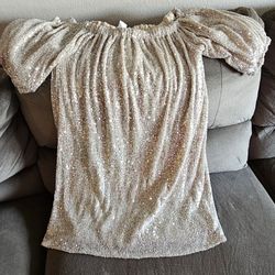 Venus Gold Sequin Short Cocktail Dress, XL