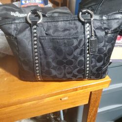 Coach Bag Damaged Lurex Studded Tote Purse