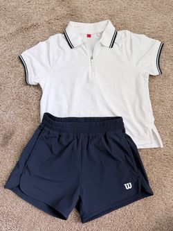 Wilson Kids Tennis Set: polo and shorts, XS size