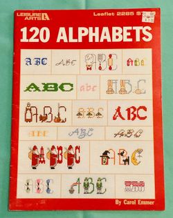 Cross stitch book 120 Alphabets vintage 1992 Leisure Arts leaflet 2285