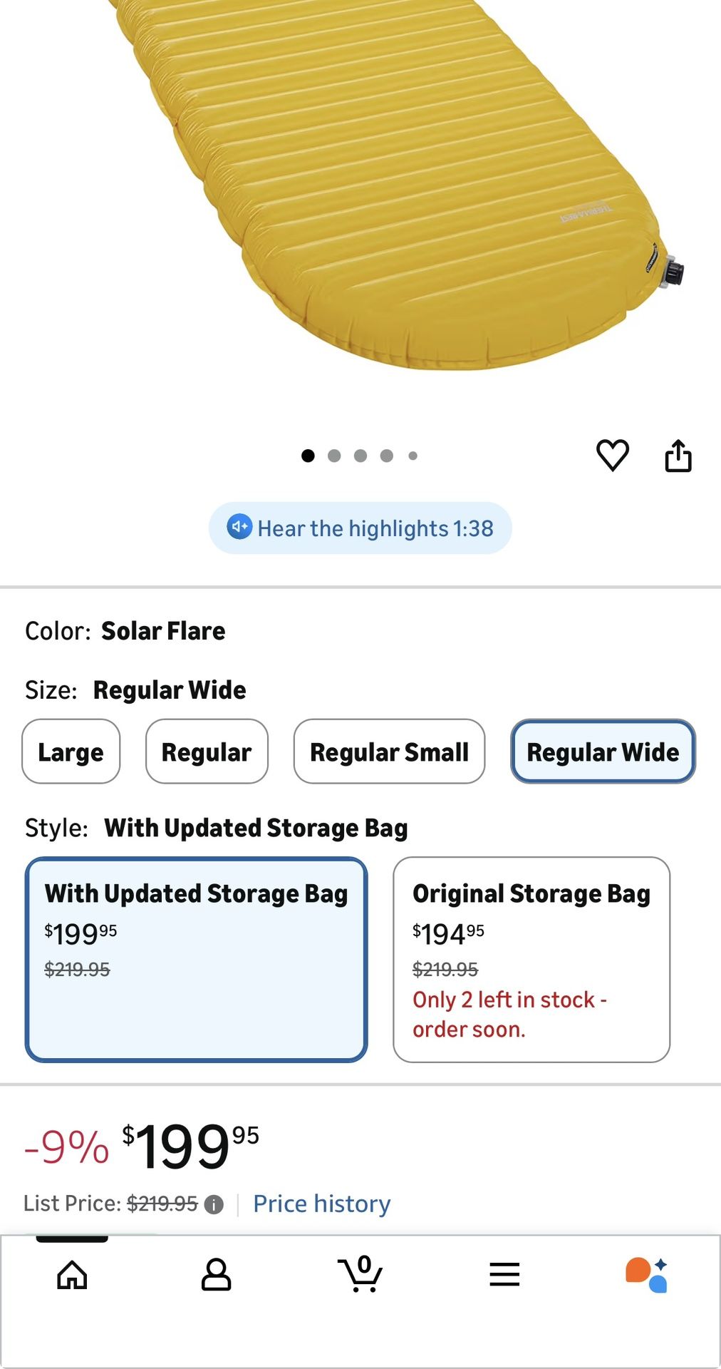 Therm-a-Rest NeoAir Xlite NXT Sleeping Pad Ultralight, Camping and Backpacking