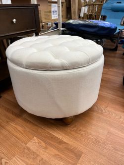 24Inch Round Storage Ottoman