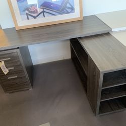 New Modern Desk 60”x48” White Gray Sale!!
