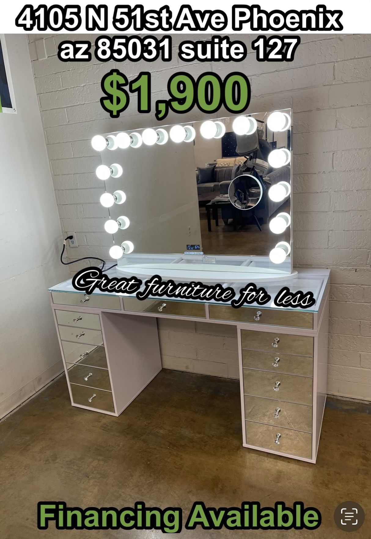 Impressions Vanity With Bluetooth Mirror Brand New