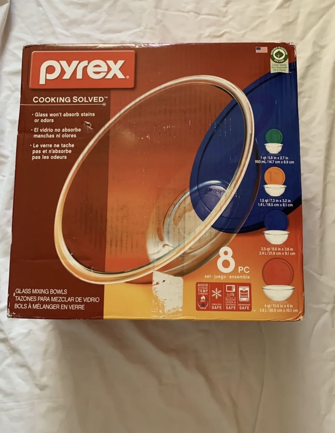 8 Pieces Pyrex Set New