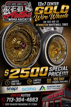 13x7 fenter gold wire wheels