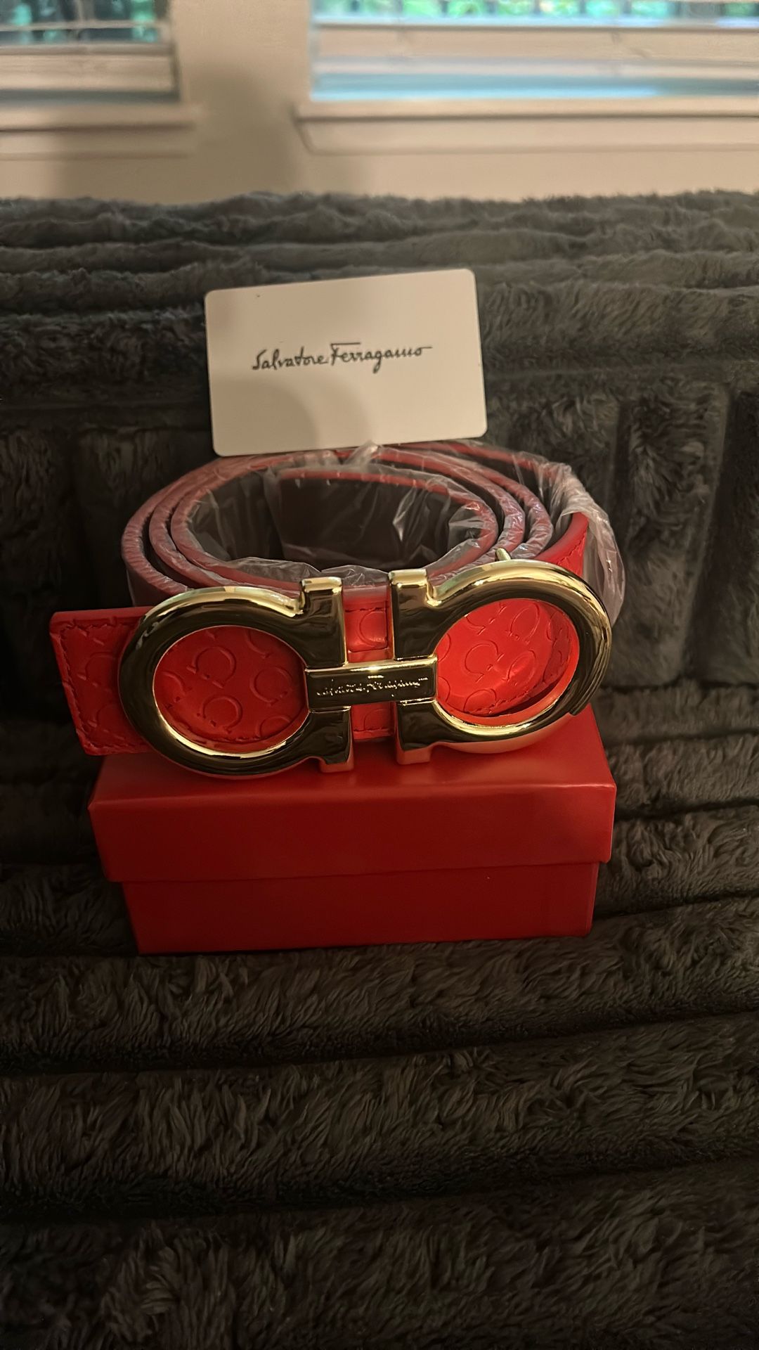 Red Ferragamo Belt
