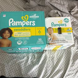 Pampers Size 6 And Wipes 