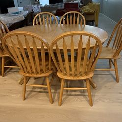 Dining table with six chairs