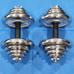 50kg/110lbs Adjustable Chrome Barbell And Dumbbells Set