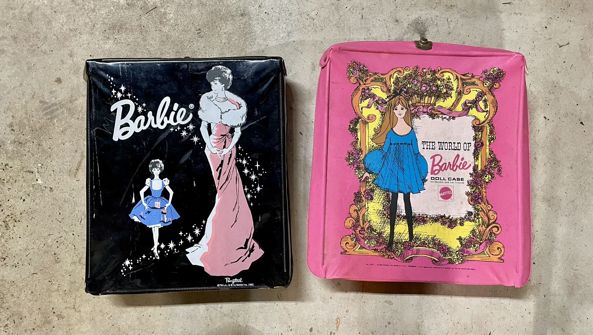 Vintage Barbie doll cases lot